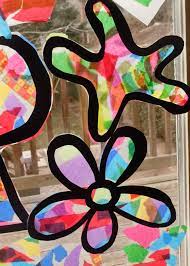 Tissue Paper Stained Glass Craft Stained Glass Crafts Tissue Paper Crafts Tissue Paper Stained Glass Craft