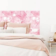 Stickers muraux tete de lit pas cher. Sticker Tete De Lit Fleur Rose Decoration Feminine Pour Chambre A Coucher Gali Art Com