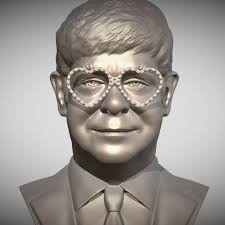 👤 Busto de Elton John para impresión 3D・Archivo STL para Impresión 3D・Cults