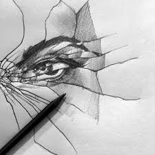 Eye Brokenglass Glass Mirror Broken Drawing Sketch Pencil Art Drawings Sketches Mirror Drawings Gcse Art Sketchbook