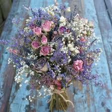 Loose garden style purple wedding bouquets. Jewel Rose Garden Wedding Bouquet The Artisan Dried Flower Company Fradswell Staffordshire