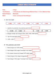 Fungsi f diformulasikan dengan f x 2x 5. Lembar Kerja Siswa Interaktif Kelas 3 Tema 1 Subtema 1 Matematika Urutan Lambang Dan Nama Bilangan Cecepgaos Com