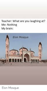 Teacher What Are You Laughing At Me Nothing My Brain Elon Mosque Elon Mosque Teacher Meme On Awwmemes Com