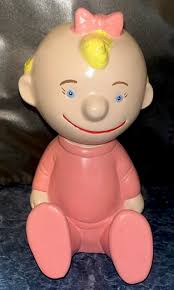 VINTAGE CERAMIC PEANUTS Character Baby Sally 7 Inch Statue Figure. Hand  painted $31.88