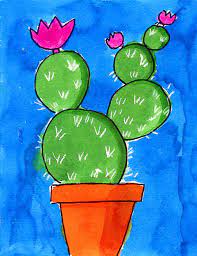 Learn how to paint a watercolor cactus two different ways! How To Paint A Cactus Art Projects For Kids
