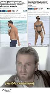The depth of dicaprio's acting talent is incredible when you see him playing arnie. Too Much Eating Gilbert Grape Leonardo Dicaprio Shows Off Middle Age Spread As He Enjoys Mexican Getaway With Nina Agdal She S No Trainwreck Amy Schumer Showcases Her Knockout Figure In Strapless Bikini