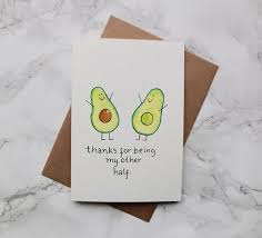 Avocado Card Avocado Painting Avocado Watercolour Funny Avocado Card For Boyfriend Card For Girlfriend Avocado Humour Birthday Card Puns Funny Birthday Cards Valentines Cards