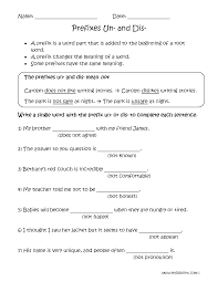 Prefixes Un And Dis Worksheets Prefix Worksheet Prefixes Prefix Un