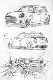 Car Drawing 160131 2016 Mini 5 Door Prisma On Paper Kim J H Car Drawings Car Design Sketch Car Drawing Pencil