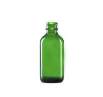 2 oz Green Glass Boston Round Bottle 20-400 Neck Finish
