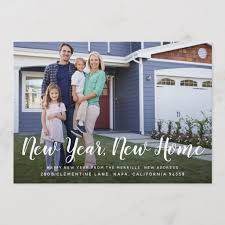 Bright Beginnings New Year New Home Photo Card Zazzle Com Home Photo New House Announcement Photo Cards