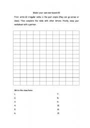 These free printable puzzles can be shared with the family. English Worksheets Create Your Own Wordsearch