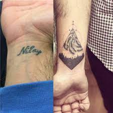 Cover Up Tattoo Kapatma Dovme Bilek Dovmesi Tattoo Work Tattoos Triangle Tattoo