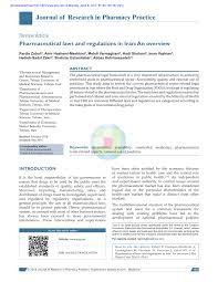 Maybe you would like to learn more about one of these? Pdf Iranian Pharmaceutical Law Regulations
