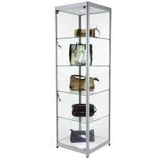 This sleek and versatile audio tower features a straightforward design that boasts a framed glass door, two adjustable interior shelves, and. Glass Tower Shop Display Cabinet Xx Large Shop Fitting Supplies Slatwall