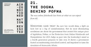 Cherian George On Twitter It S One Year Since The Implementation Of Pofma Singapore S Fake News Law Used Mostly To Force Speakers To Post China Style Mea Culpas Pofma Shows Again The Government S Discomfort