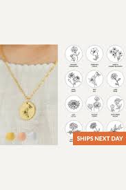Birth Month Flower Necklace Birth Month Flower Necklace Birthday Gift Custom Birth Month Etsy In 2020 Birth Month Flowers Month Flowers Birthday Gifts
