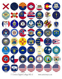 American States Flags Bottlecap Images Usa States Printable Digital Collage 1 Inch Circles Ins American State Flags Flag Icon State Flags