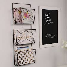 This 3 Pockets Hanging Wall Magazine Rack Combines Modern Home Decor With Functionality Th Office Wall Organization Wall Magazine Holder Kitchen Wall Hangings