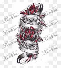 It looks stylish and elegant. Rose Tattoo Clipart Banner Tattoos With Roses With Banner Free Transparent Png Clipart Images Download