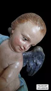 STATUA SCULTURA ANGELO di San Matteo Arte Sacra Bianco Statue Museo 17cm  EUR 22,00