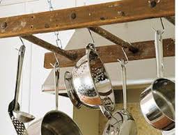 For The Kitchen Old Wooden Ladders Pot Rack Hanging Old Ladder