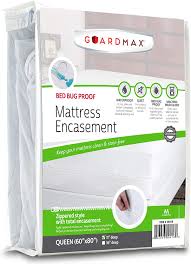 Amazon Com Guardmax Queen Mattress Protector Cover Zippered 100 Waterproof Bed Bug Encasement Soft Hypoallergenic And Breathable Queen Size 60 X80 Home Kitchen
