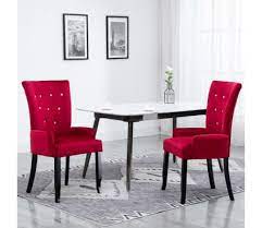 We love these modern chairs in a dining room designed by. Vidaxl Dining Chair With Armrests Red Velvet Vidaxl Com