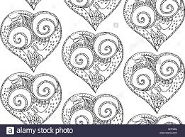 Vector Abbildung Nahtlose Muster Von Hand Zeichnen Herz Mit Schnecke Paar In Der Liebe Farbung Seite Buch Fur Valentinstag Stock Vektorgrafik Alamy