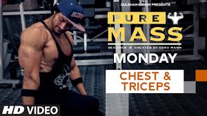 Monday Chest Triceps Workout Pure Mass Program By Guru Mann Health And Fitness