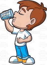 A Young Boy Looking Satisfied While Drinking Water Drinking Water Islamic Cartoon Kids Education