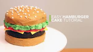 Easy Hamburger Cake Tutorial Youtube Bbq Cake Hamburger Cake Birthday Cake For Men Easy