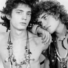 Robert Mapplethorpe modeling his jewelry with Warhol superstar Jay Johnson,  1970. Photos by Valerie Santagto