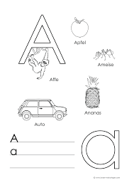 Abc Lernblatter Buchstaben Lernen Mit Bildern Und Anfangsbuchstaben Wortern Unterrichtsmaterial Im Fach Deutsch Buchstaben Lernen Kindergarten Buchstaben Buchstabe A