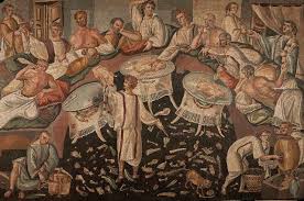 The poorer romans more than likely never owned a dining couch so they always took their meals at a table.most of the time roman families ate sitting around a table just as we do. Food Feasts In Ancient Rome Www Historynotes Info