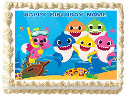 2nd Birthday Baby Shark Rectangle Cake Baby Shark Edible Cake Topper Party Image Ebay In 2020 Edible Cake Toppers Edible Cake Cake Toppers