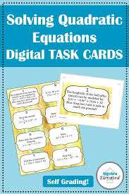 Solving Quadratic Equations Task Cards Digital Distance Learning Solving Quadratic Equations Quadratics Quadratic Equation