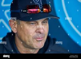 April 30 2022: New York manager Aaron Boone (17) before the game with New  York Yankees and Kansas City Royals held at Kauffman Stadium in Kansas City  Mo. David Seelig/Cal Sport Medi