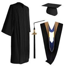 Matte Black Bachelor Graduation Cap Gown Tassel Hood College University Cap Gown Tassel Hood Graduation Cap And Gown Cap And Gown Graduation Gown