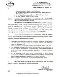 This was stated by the provincial minister for education, murad raas, on. Punjab Govt Issues Notification Regarding Reopening Of Schools