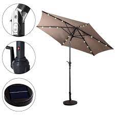 Savings spotlights · everyday low prices · curbside pickup Tan 9 Ft Patio Umbrella With Steel Pole Crank Tilt And Solar Led Light