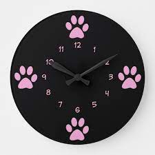Pink Dog Theme Wall Clocks Zazzle Com Handmade Wall Clocks Colorful Wall Clocks Wall Clock