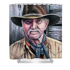 Cowboy and Barnwood Tapestry by John Shaffer