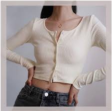 Zaful long sleeve crop top up to 72% off, free 30 day returns. Yellow Long Sleeve Crop Top Button Down Up Cardigan Sweater Hoodie Knitted Ribbed Basic Plain Tem The Editors Market Pomelo Topshop Bershka Zara Pull Bear Brandy Melville Bm Women S Fashion Clothes Tops On