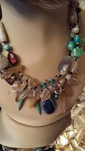 Three Strand Semi Precious Stone Designer Necklace Made By Etsy Semi Precious Stone Necklaces Necklace Designs Beaded Jewels