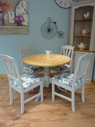 Shabby Chic French Style Solid Pine Dining Farmhouse Round Table And 4 Chairs Shabby Chic Dining Room Dining Table Chairs Pine Dining Table