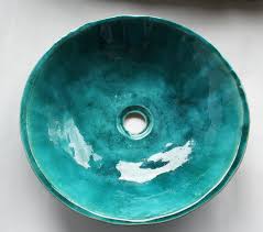 Emerald Table Top Sink Ceramic Washbasin Bathroom Sink Etsy In 2020 Wash Basin Clay Sinks Turquoise Table