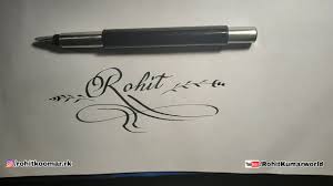 You can add your names between them and you name look so cool and attractive and we are working to add more characters like it so stay with us and we have added more characters like this. Calligraphy Rohit With Parker Calligraphy Fountain Pen 4 Beautiful Rohit Name Design With Pen Youtube