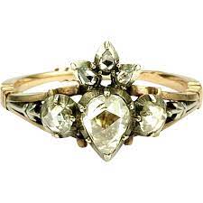 A Heart A Flame Georgian Diamond Wedding Ring C 1740 1760 Heart Wedding Rings Antique Jewelry Rings Vintage Jewels