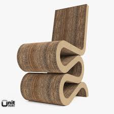 Easy Edge Wiggle Side Chair By Vitra 3d Model Cardboard Chair Side Chairs Blue Chair